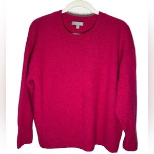 J. Crew Oversized Crewneck Sweater Small Fuchsia Pink Wool Alpaca Blend